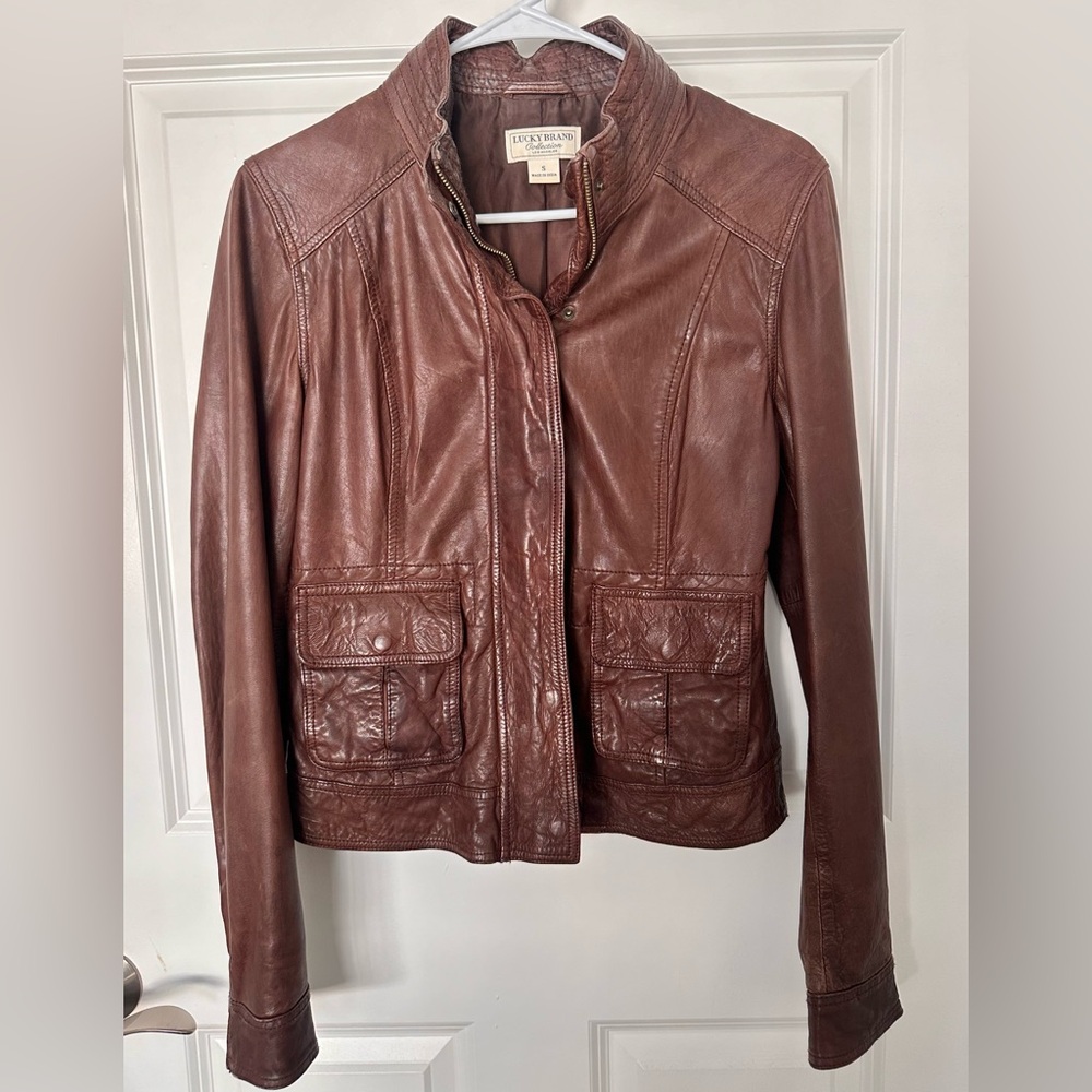 Lucky Brand Brown Leather Jacket